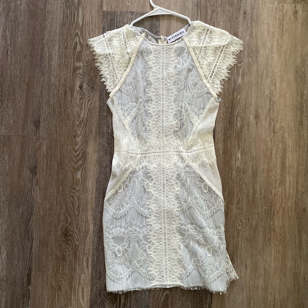 Kittenish White Lace Dress